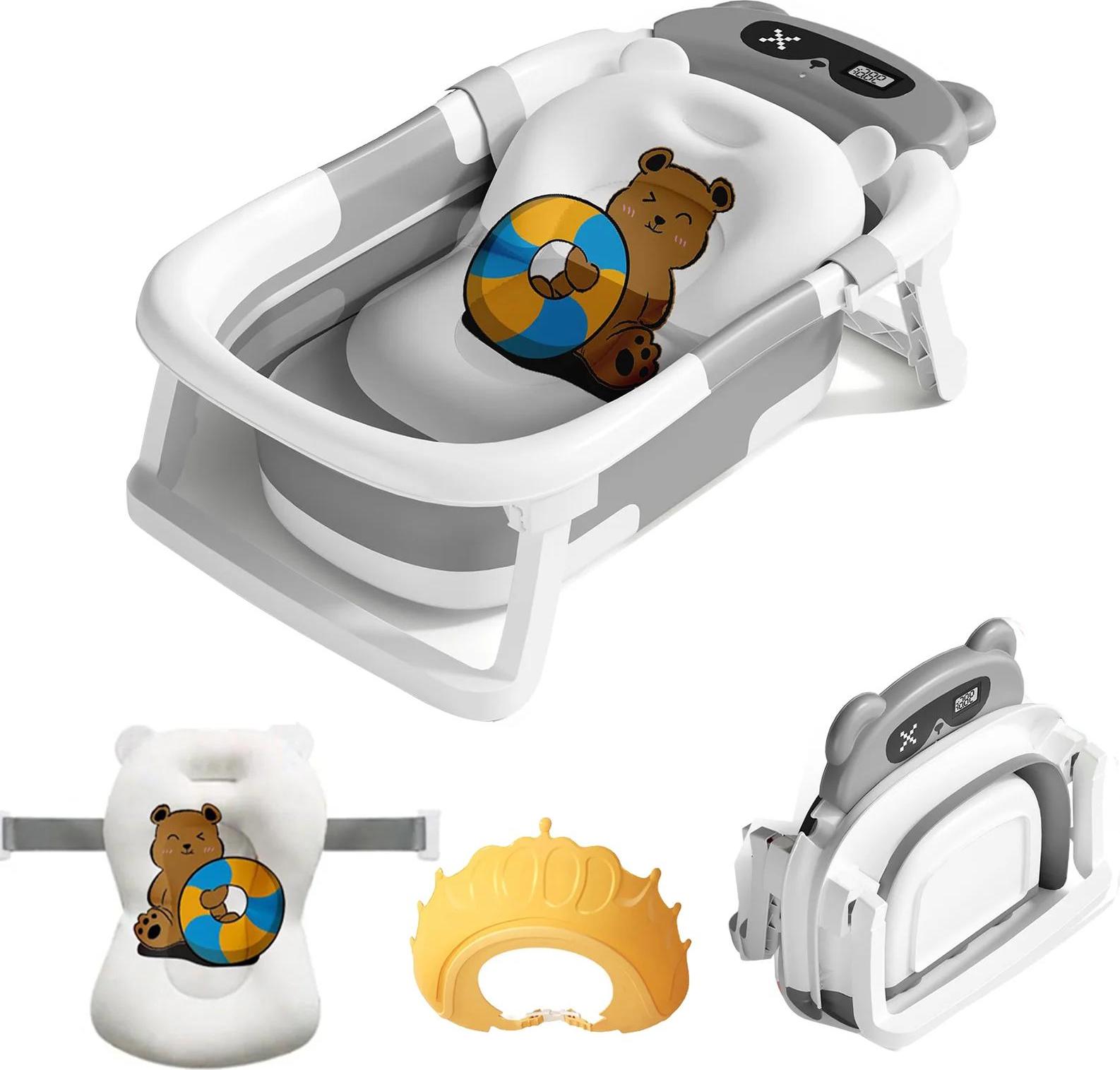 OEM Baby-Badewanne, intelligenter Temperatursensor, zusammenklappbares Design, Typ 2 Grau 854