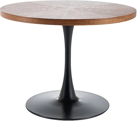 Runder Esstisch EDIN - Nussbaum / mattschwarz