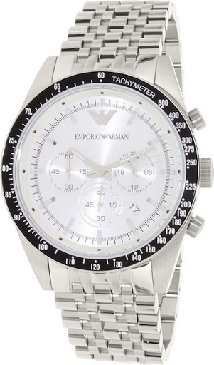 Emporio Armani AR6073 Herren-Armbanduhr, Edelstahl-Gehäuse, Metall-Armband