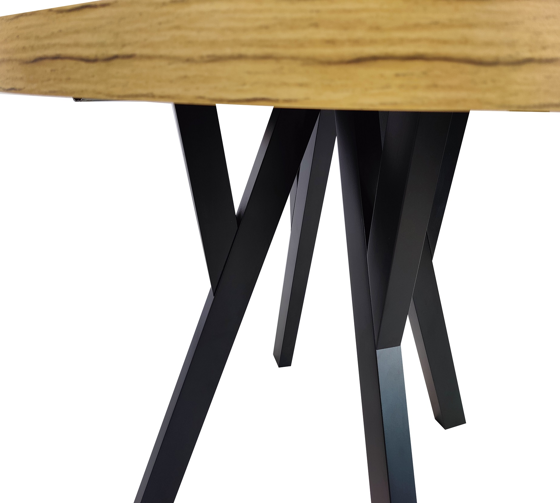 Runder Esstisch Ausziehtisch RO-7 Ø100/200 Eiche Craft mit schwarzen Holzbeinen