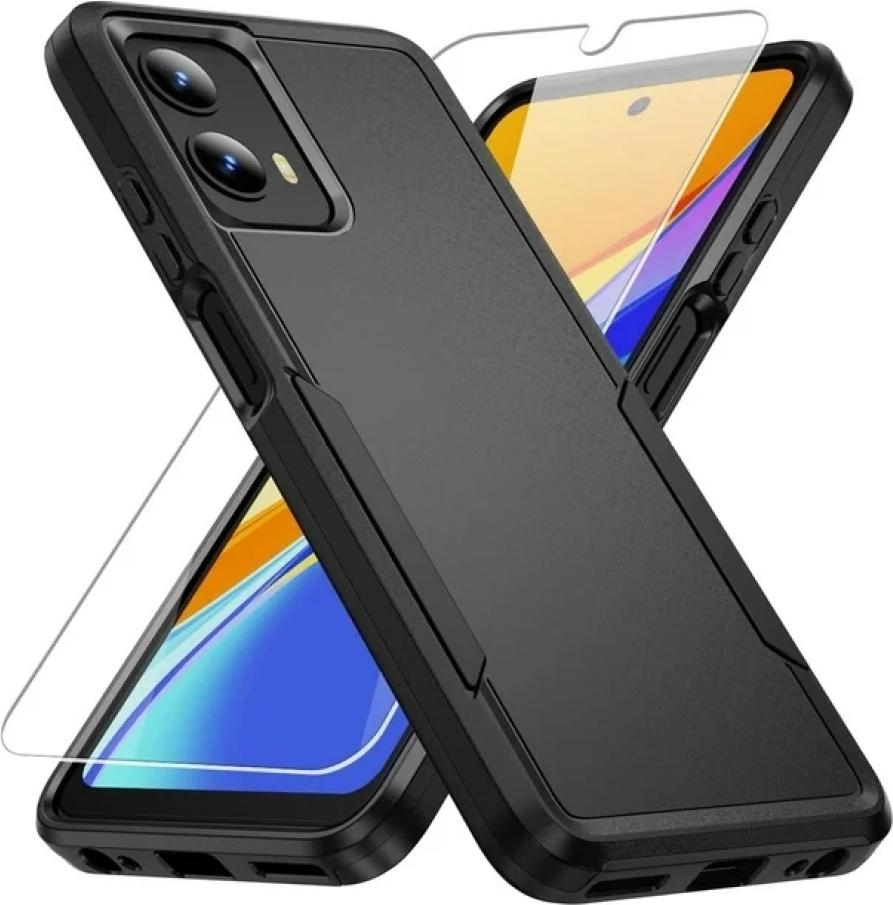 Mmgoqqt Robustes, stoßfestes Gehäuse mit Displayschutzfolie [Falltest nach Militärstandard], Schwarz Kau-LA-250714-8