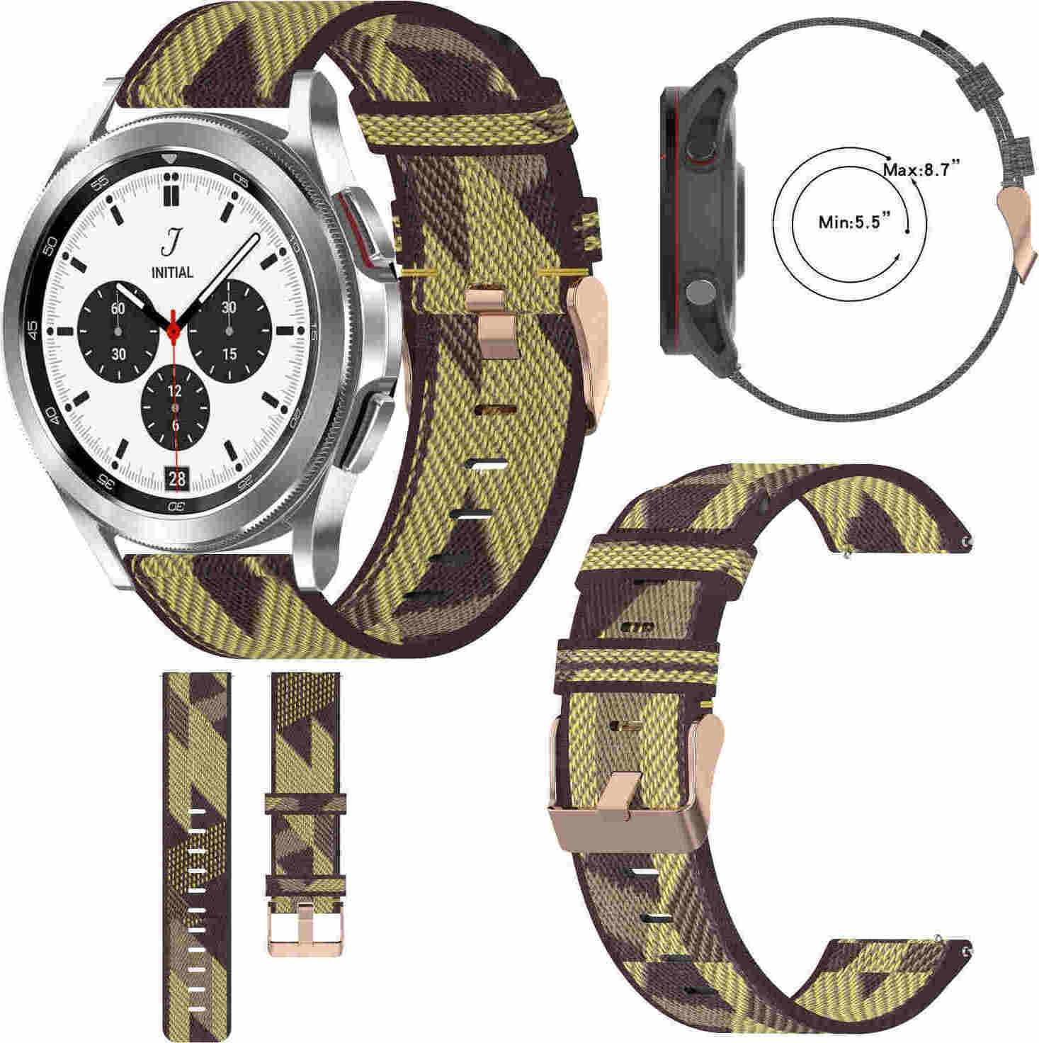 Pre Samsung Galaxy Watch FE 6 5 4 Normal Pro Classic Nylon Arm Band