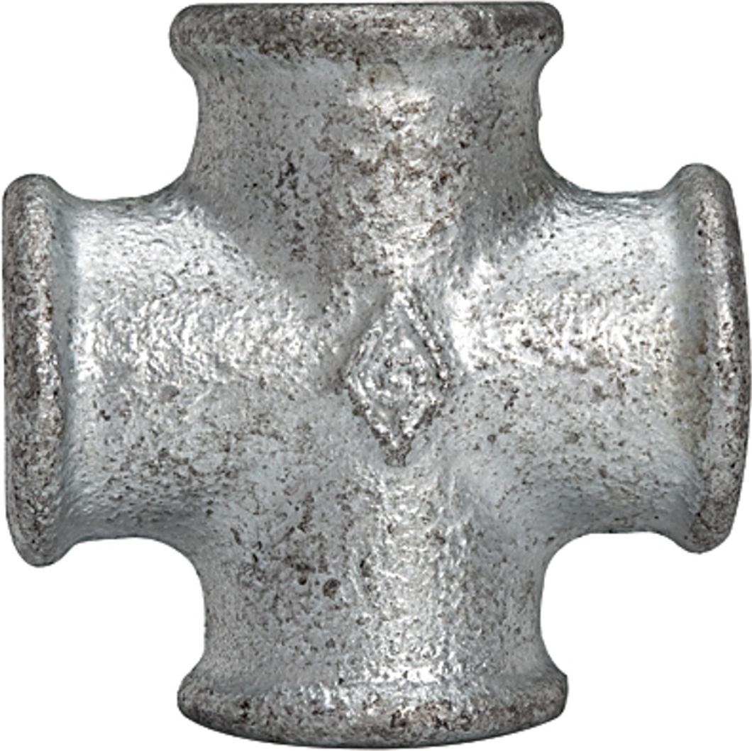 Riegler Kreuzstück 180, 4 x IG, Rp 3/4, schwarzer Temperguss feuerverz. TFK 180-34