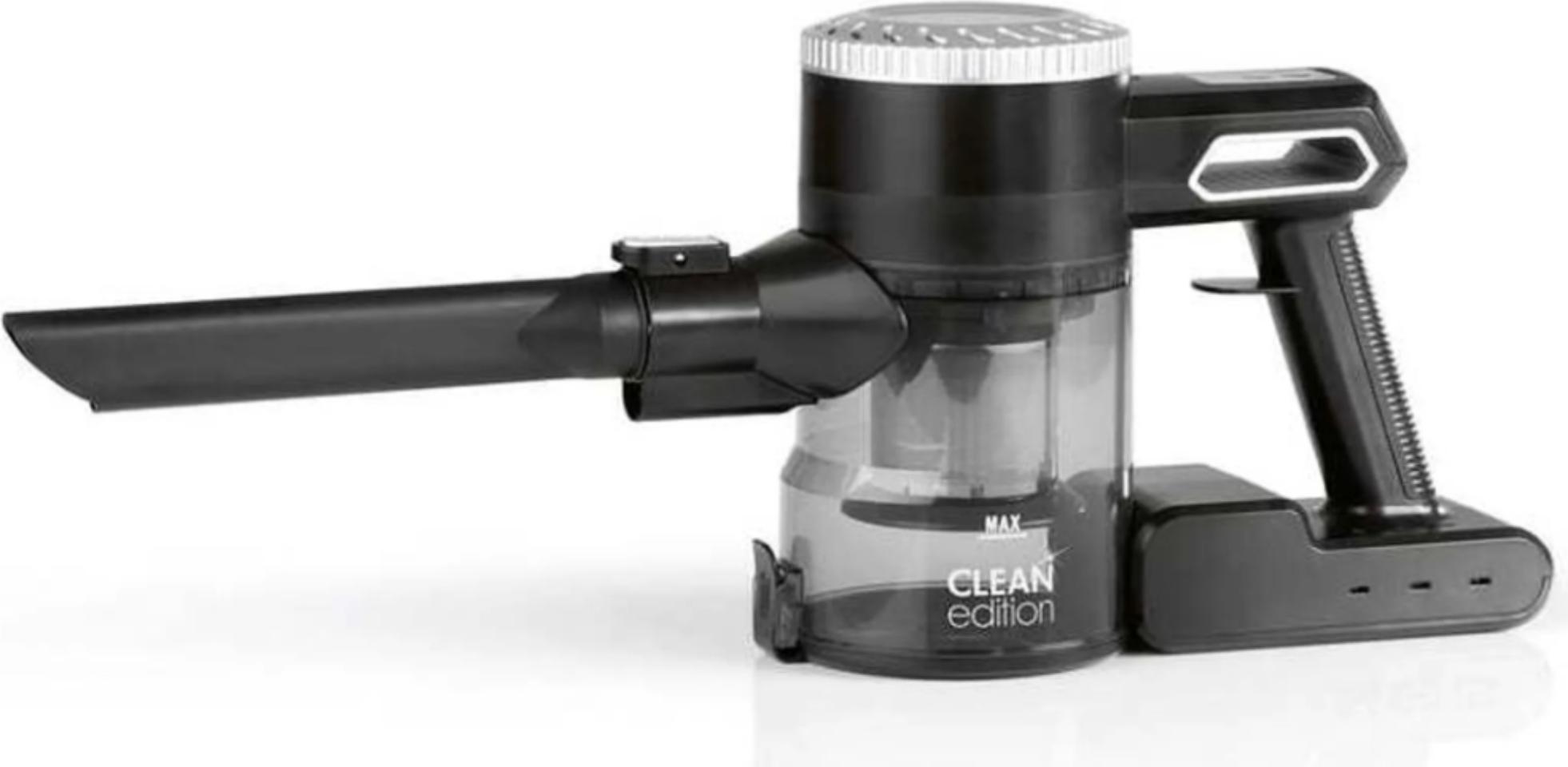 CLEANmaxx 14864, Tyčový vysávač 2 v 1, Bezvreckové, Čierna, Strieborná, Akrylonitrilbutadienstyren (ABS), Meď, Polypropylén (PP), Oceľ, Suchý, HEPA