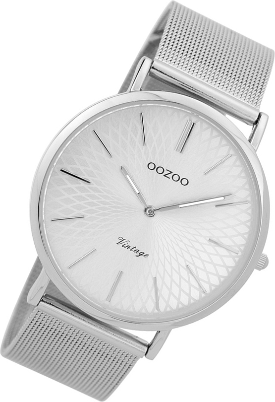 Oozoo náramkové hodinky strieborné z nehrdzavejúcej ocele Vintage Series dámske analógové quartzové hodinky UOC9340