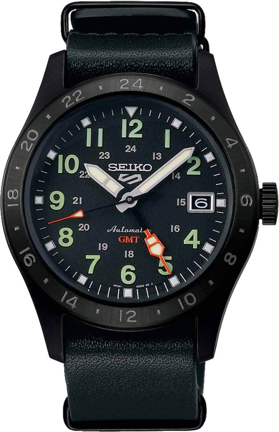 Seiko 5 Sports SSK025K1 Pánske automatické hodinky GMT Black