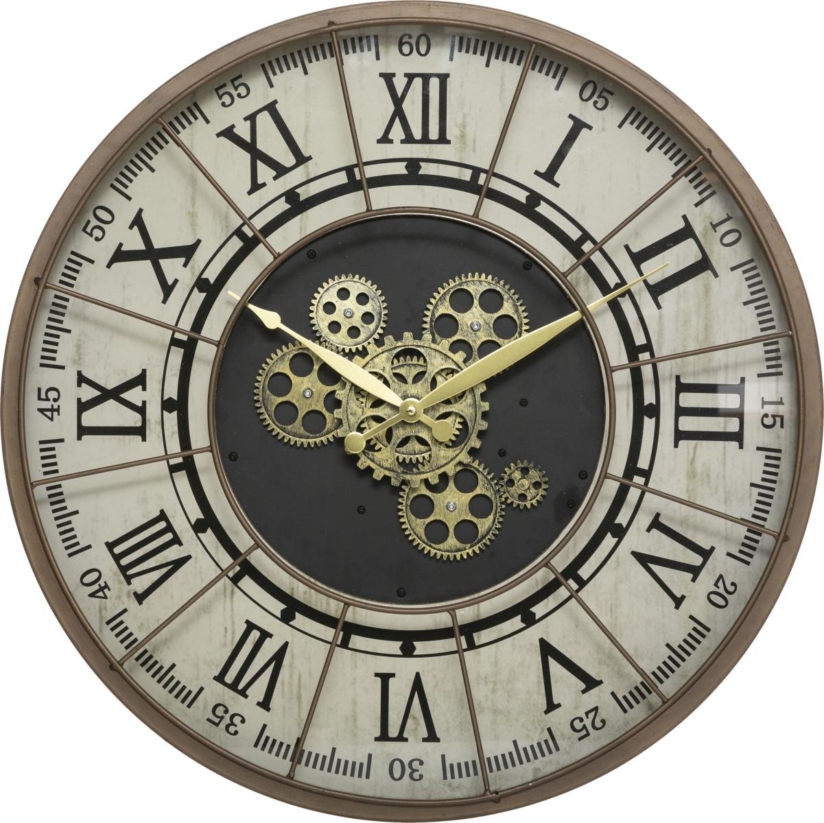 Orologio Da Parete Industriale Atmosphera: Metallo Grigio, Diametro 68 Cm, Silenzioso, A Batteria