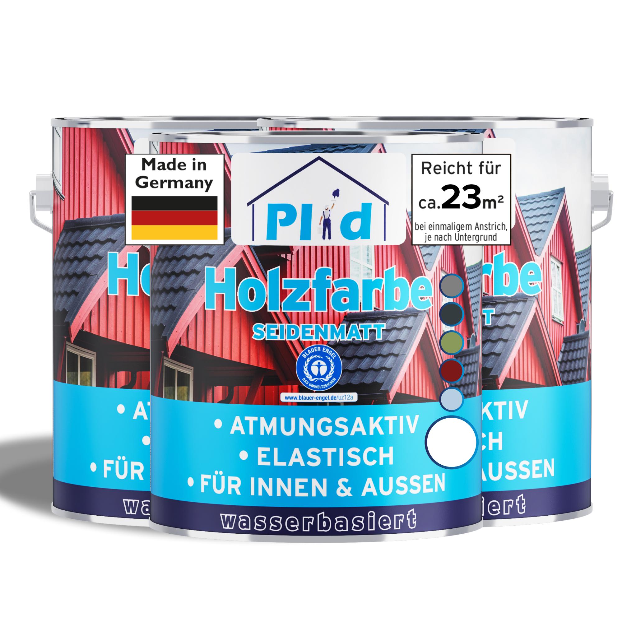 Plid Holzfarbe Weiß 2,25L / Innen & Außen - Wetterschutzfarbe Holzfarbe Außen - Dauerhafte Holzschutzfarbe - Farbe für Holz