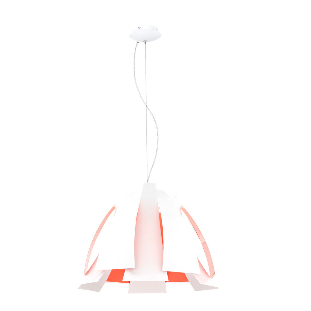 EGLO Pendelleuchte, Stahl weiß, orangfarbene Folien, H 110 cm 92844