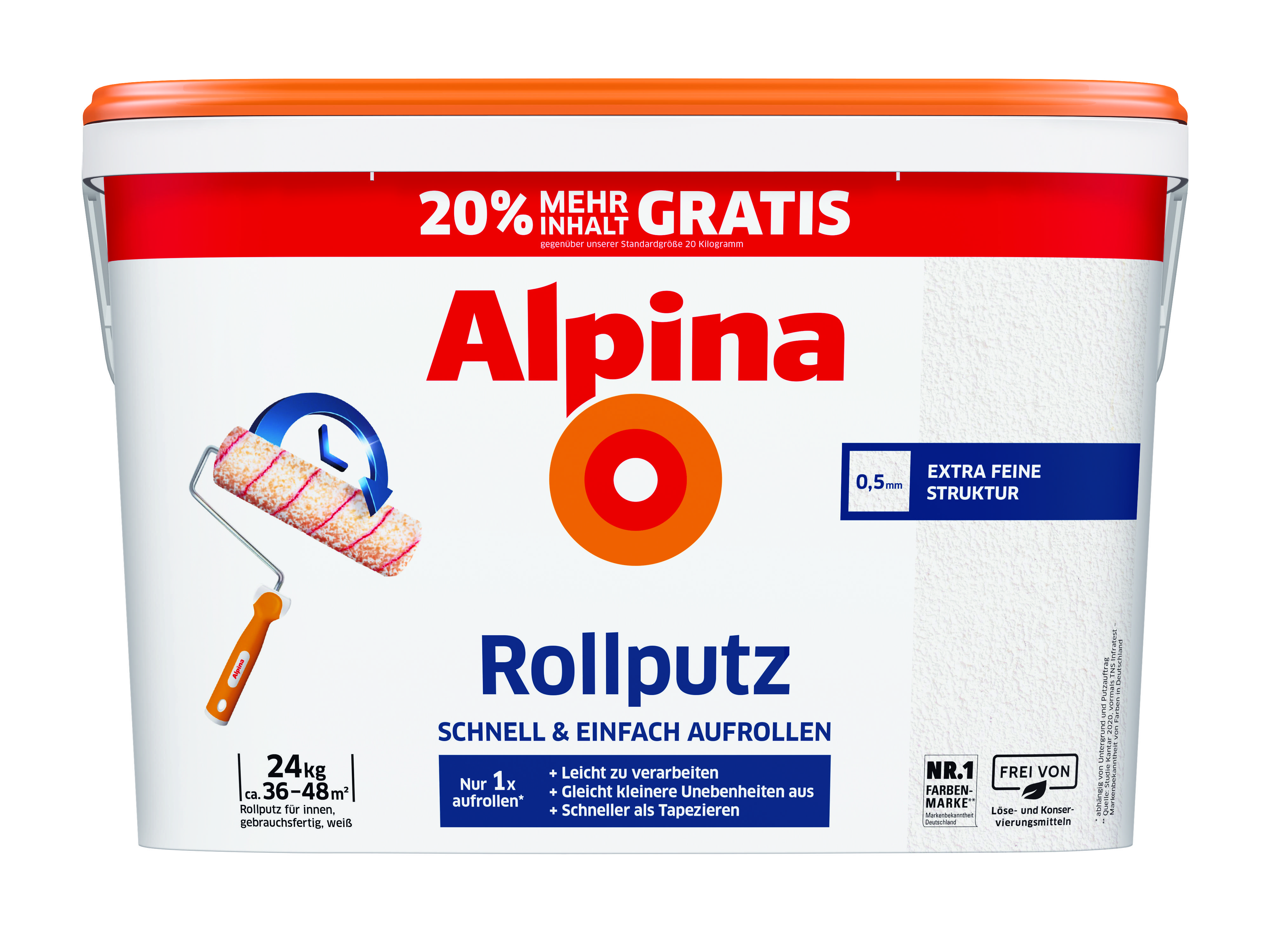 Alpina Rollputz 24 kg 0,5 mm Körnung weiß 1017233