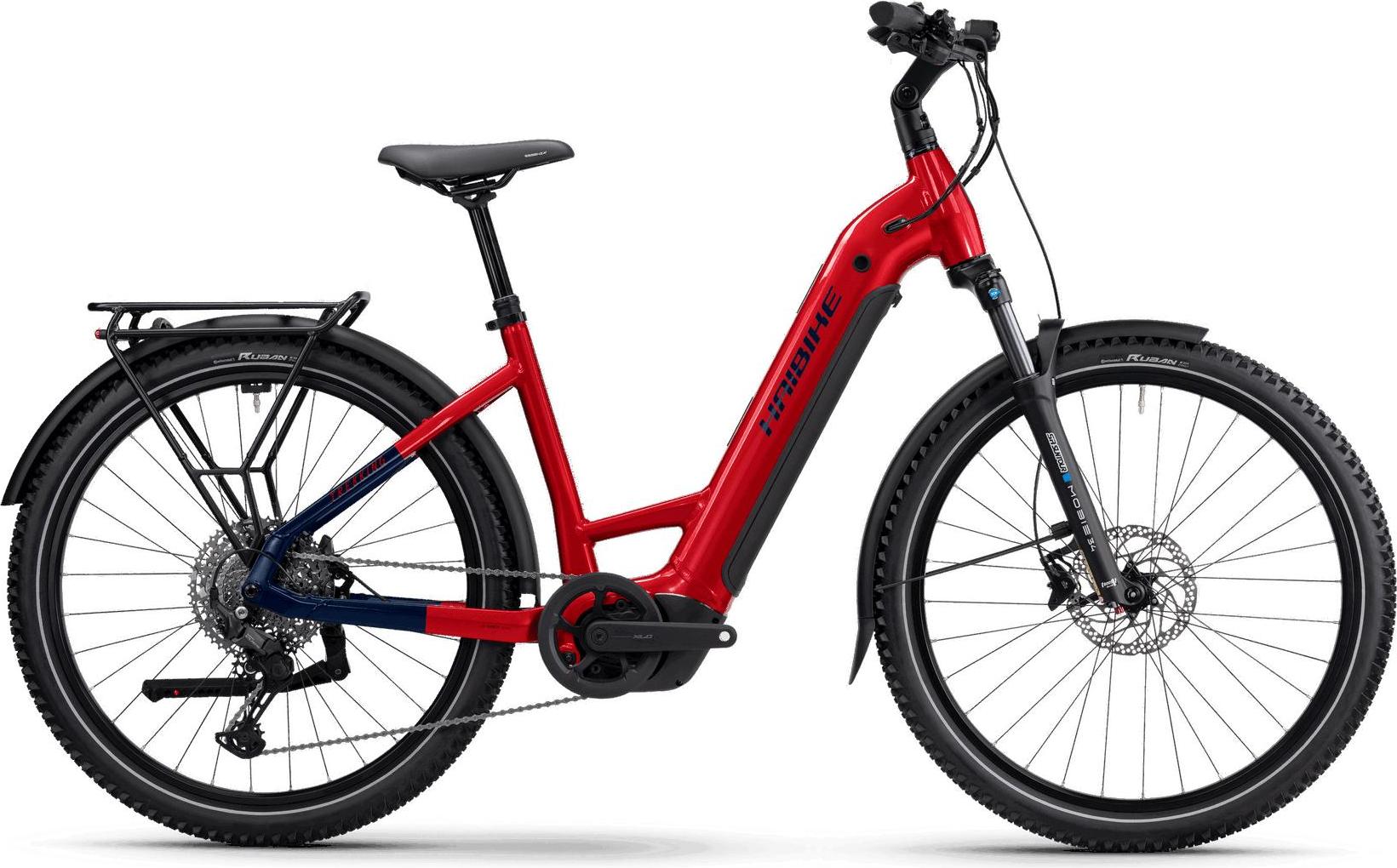 Haibike TREKKING 7 dynamite red/blue lesklý 27,5" 800 Wh Wave e-touring bike v červenej farbe