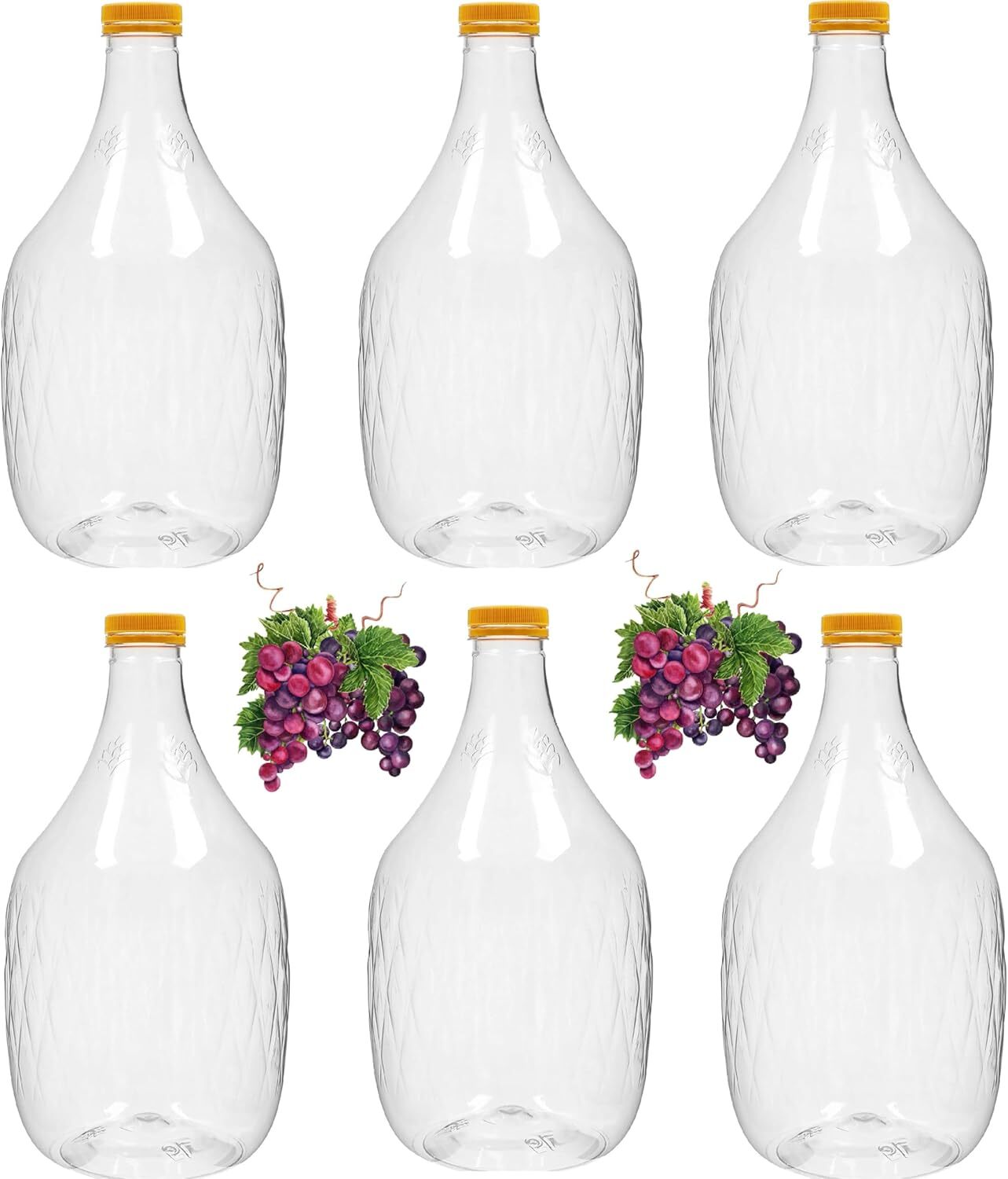 lilawelt24 6 x 5L Weinflasche Weinballon aus Kunstoff GÄRBALLON Ballonflasche Gallone