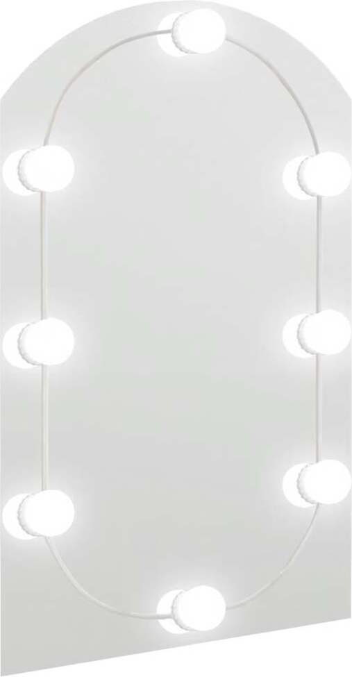 vidaXL Spiegel mit LED-Leuchten 60x40 cm Glas Bogenförmig 3102976