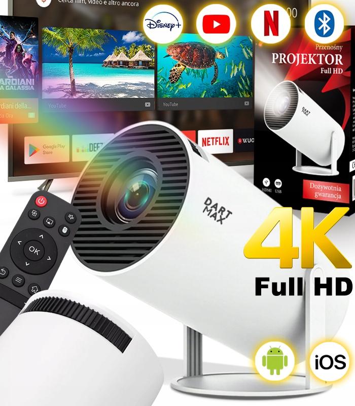 Kaufland Tragbarer Projektor Hy300 Pro 2025 4K Wifi Smart Tv Android 11 130 Zoll voll Tragbarer Rotationsprojektor 4k für Zuhause