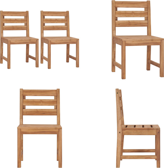 vidaXL Gartenstühle 2 Stk. Massivholz Teak - Gartenstuhl - Gartenstühle - Holzstuhl - Holzstühle