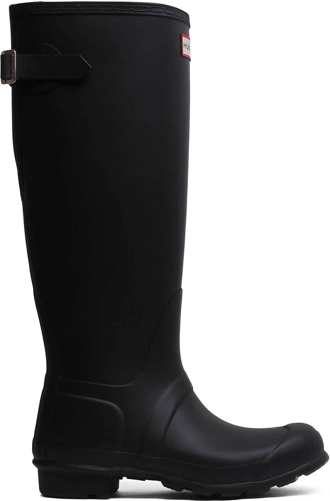 Hunter Damen Schwarz Original Gummistiefel mit verstellbarem Riemen-UK 5 ORIGINAL BACK