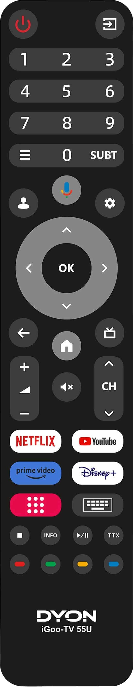 DYON iGoo-TV 43F 108cm (43 Zoll) Google TV (Full-HD, HD Triple Tuner, Prime Video, Netflix, Google Play Store)