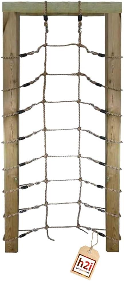 H2I Kletternetz für Kinder | mit Achterhaken | Kletternetz für Rahmen | Kletternetz für Spielturm, Kletterturm & Spielhaus | Spielturm | 200 x 75 cm