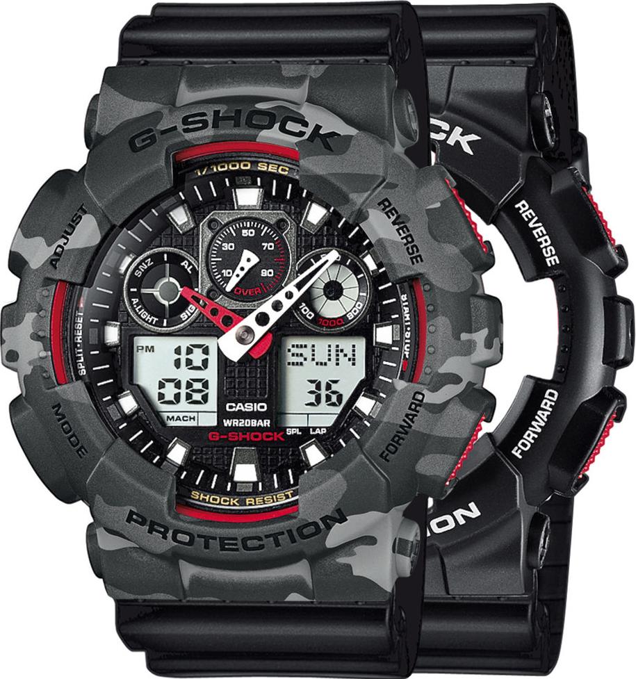 Zegarek Casio G-Shock SET GA-100-1A4ER + BEZEL 10507071 + PASEK 10347688 20BAR