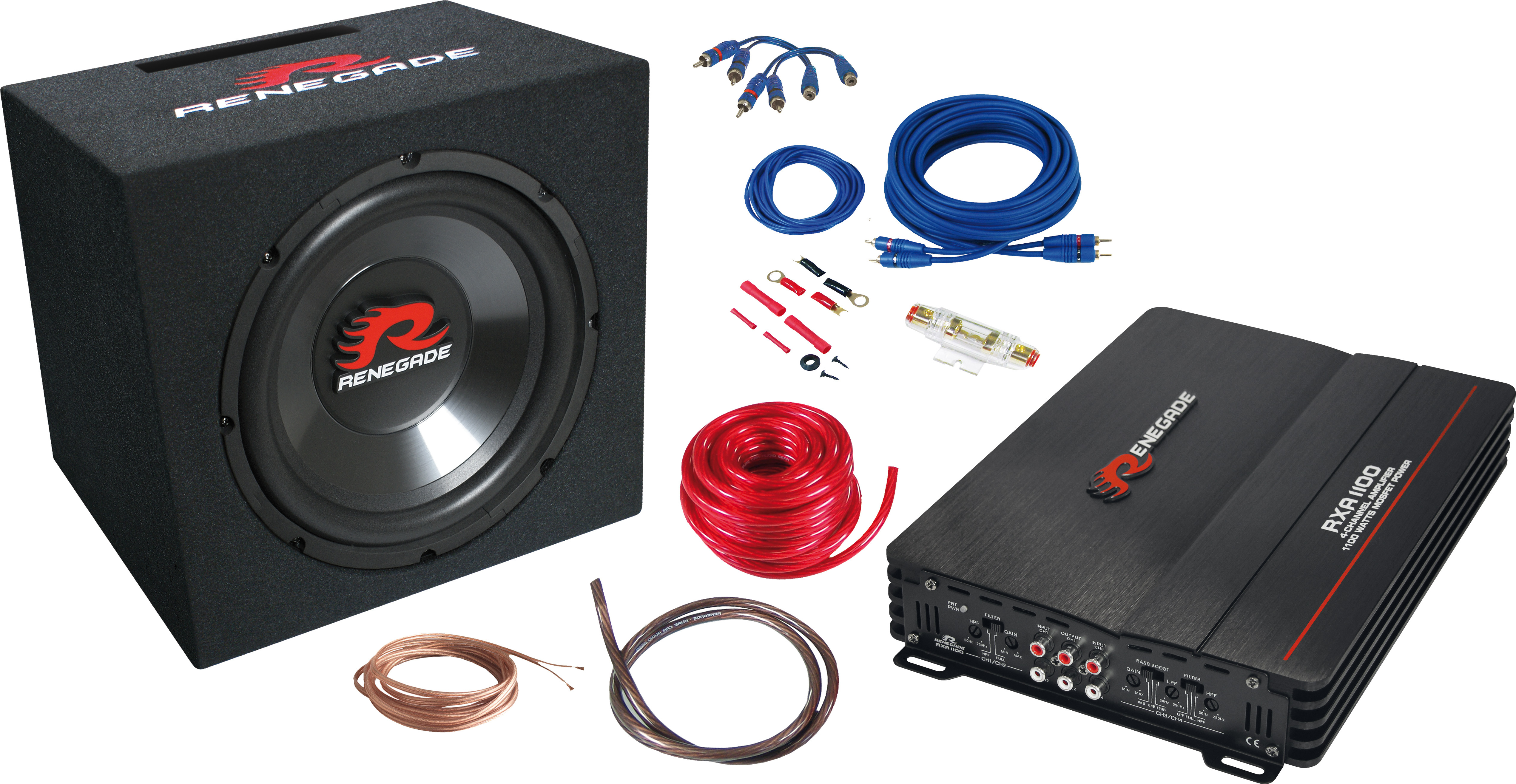 HiFonics MBP1000.4 Basspaket - 20cm Basskit Mit Endstufe Und Subwoofer