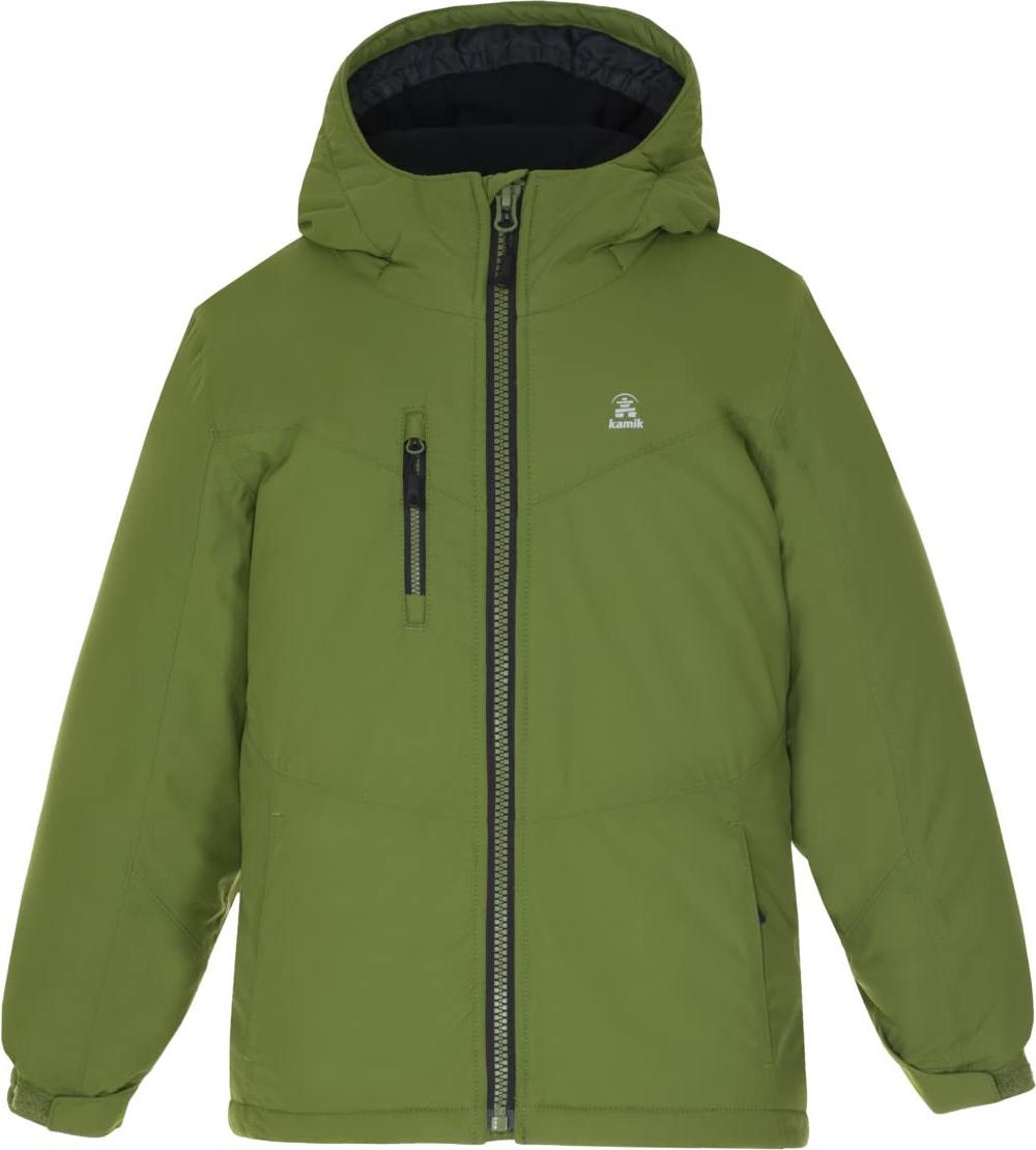 Kamik Finn Jungen Kinderjacke oliv DriDefense wasserdicht isoliert mit 3M Reflektoren