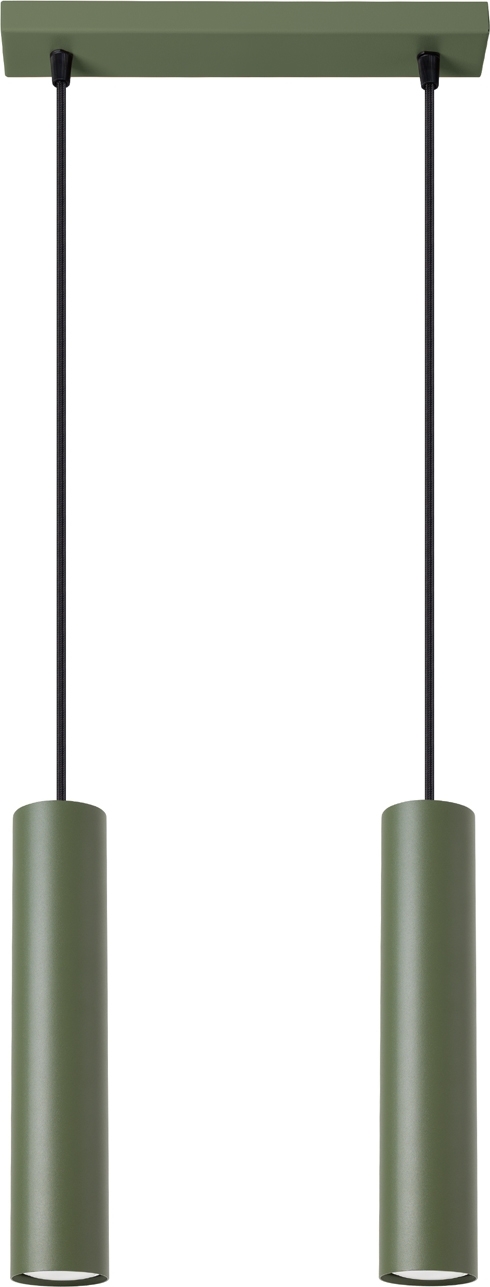 Pendelleuchte LAGOS 2 olivgrün 2xGU10 10W Stahl 105x6x30cm Sollux Lighting