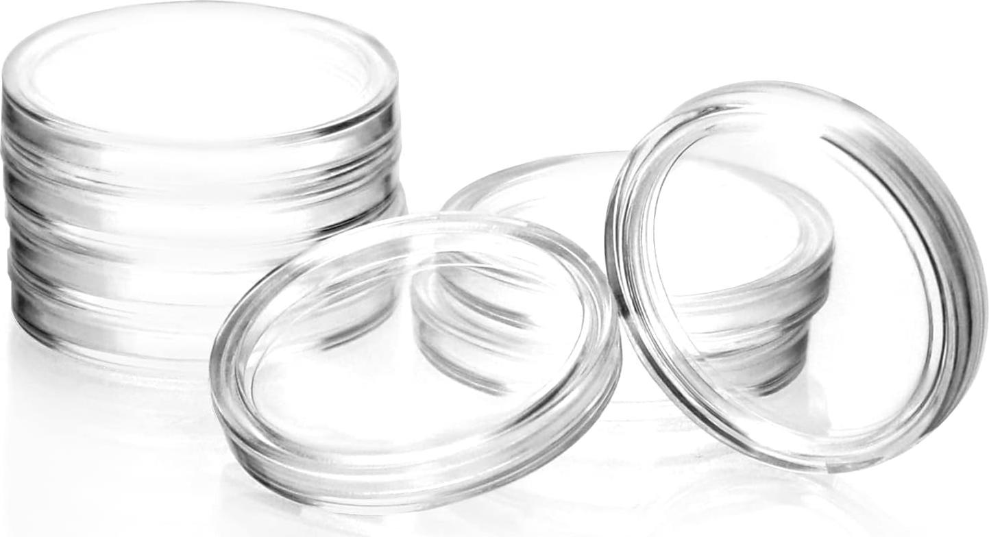 Markenlos Münzkapseln - 200 Stück - 25 mm - Runde Münzkapseln zur Aufbewahrung von Münzen