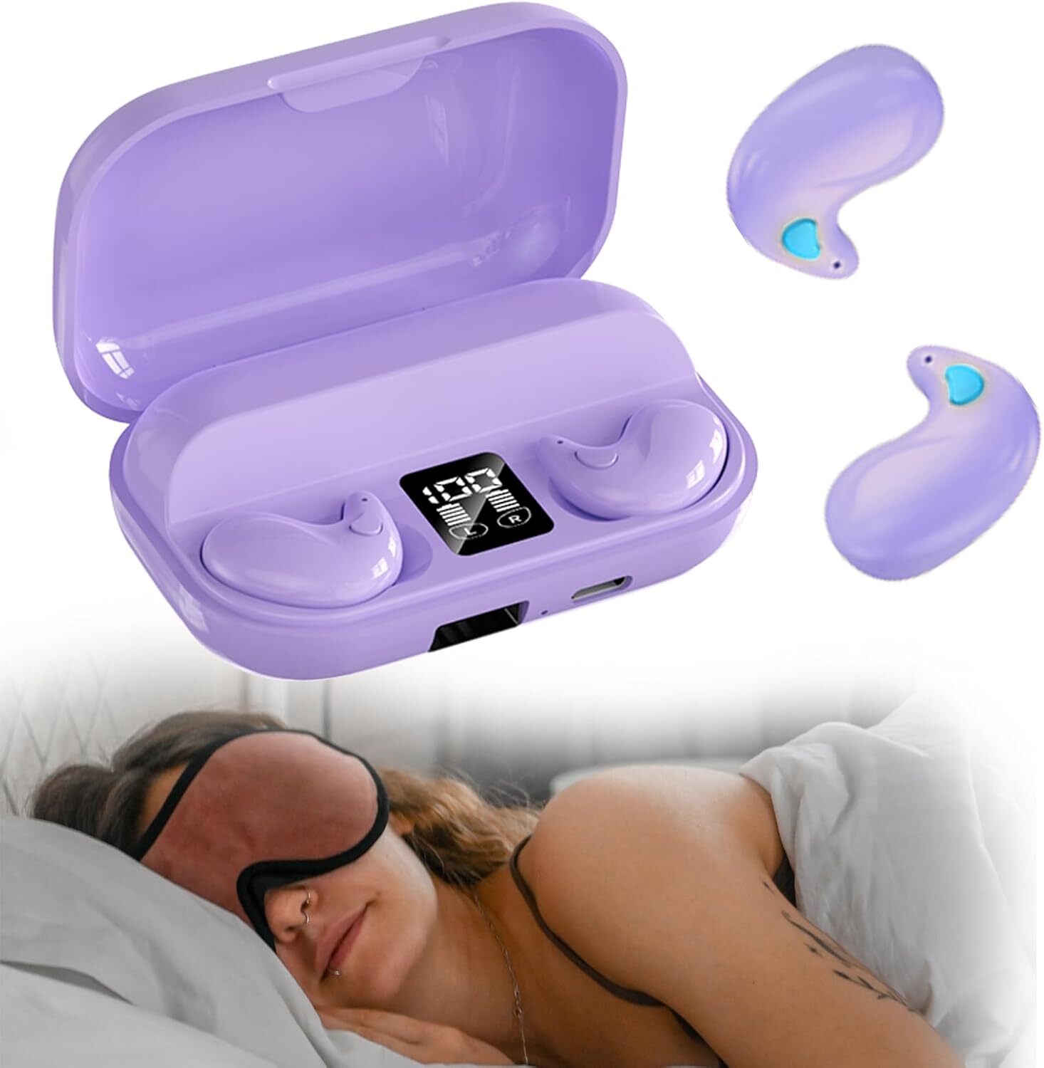 Xmenha In Ear kabellos Kopfhörer Bluetooth im Ohr Kopfhörer zum Schlafen Wireless Sleep Earbuds Kopfhörer für kleine Ohren Schlafkopfhörer Seitenschläfer