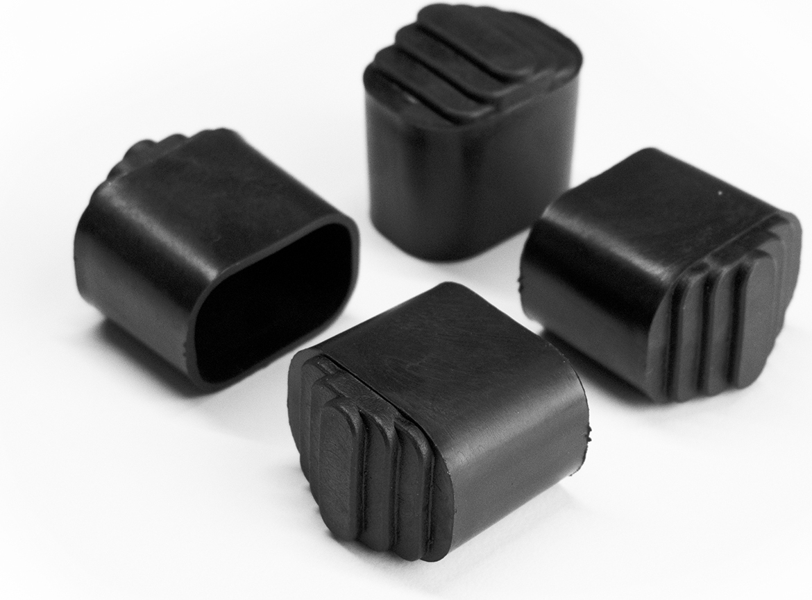 Massivgummileiterfüße Schwarz - Rutschsicher Für Aluminiumleitern 57x21mm
