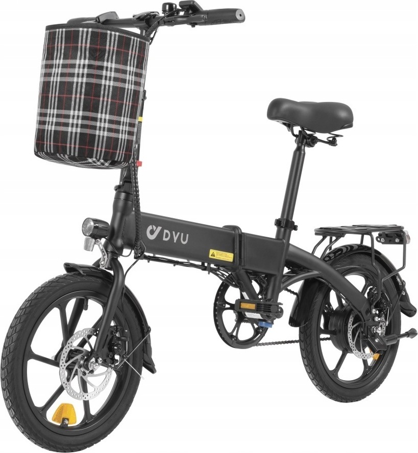 Elektrický bicykel DYU A1F PRO E, 16-palcový elektrický skladací bicykel s indikátorom batérie, diaľkový štart, 3 jazdné režimy, nočné svetlá, asistent pedálov, nastaviteľná výška sedadla, skladací pedelec pre mužov a ženy