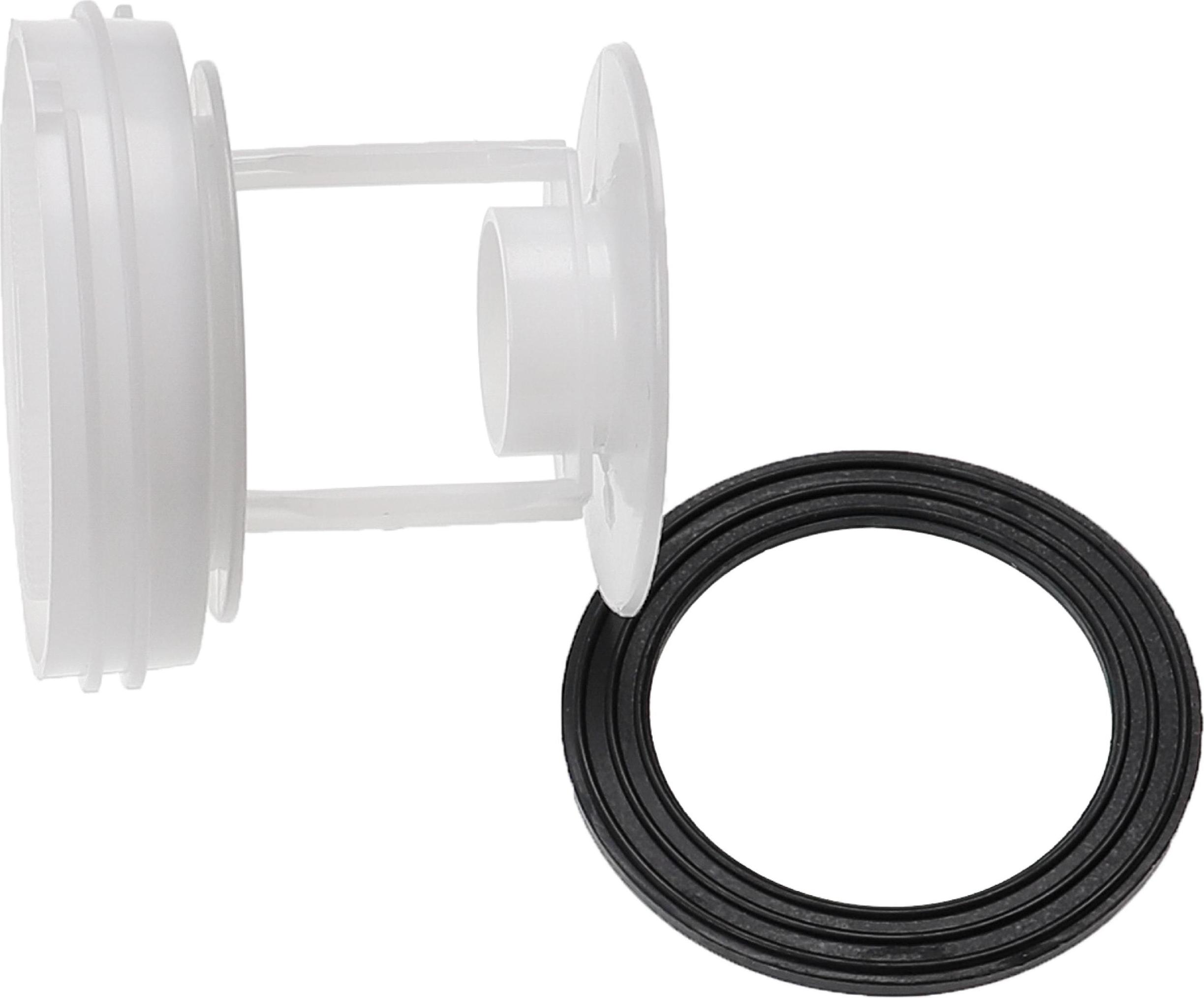 vhbw Flusensieb kompatibel mit Bosch Siemens Balay Neff WFO247PEE/01, WFO244S/01, WFO246XEE/01 Waschmaschine, Trockner - 6,2 cm, Mit Dichtungsring