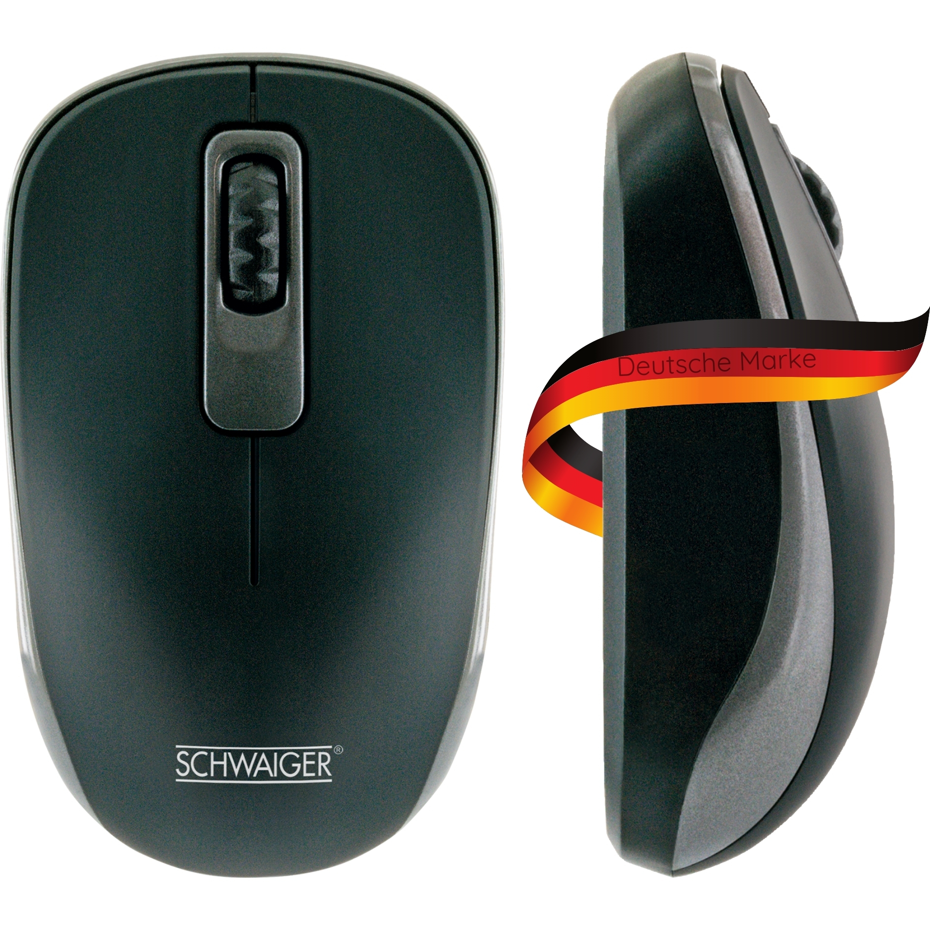 Schwaiger Maus PC optisch 3Tasten 1.200dpi kabellos schwarz OM1000013