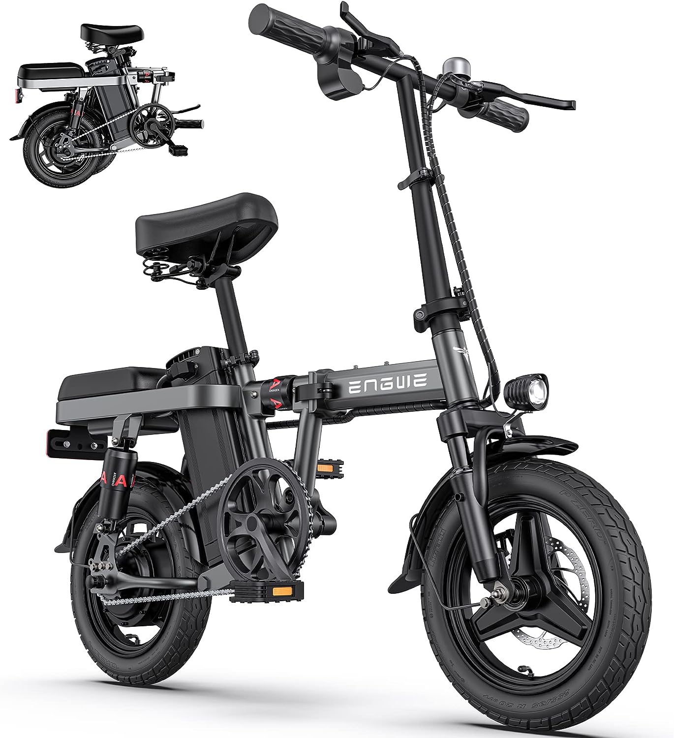 E-bike skladacie bicykle elektrický bicykel, 14 "pneumatiky e-bike skladací bicykel, 48V / 10Ah batérie dojazd až 50 km, skladací mestský e-bike pre dospelých, muži dámy