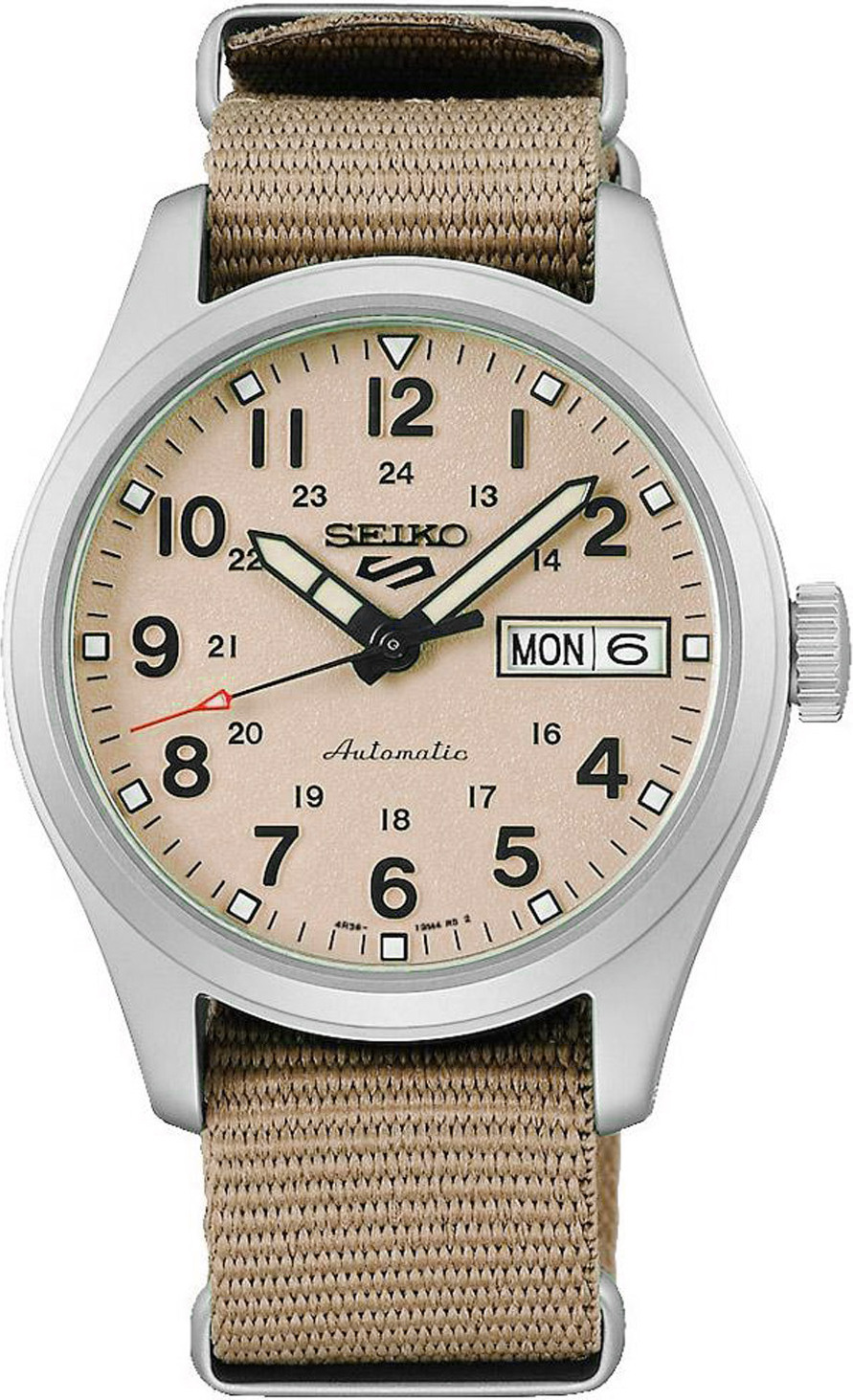 Seiko 5 Sports SRPJ83K1 Pánske automatické hodinky béžové