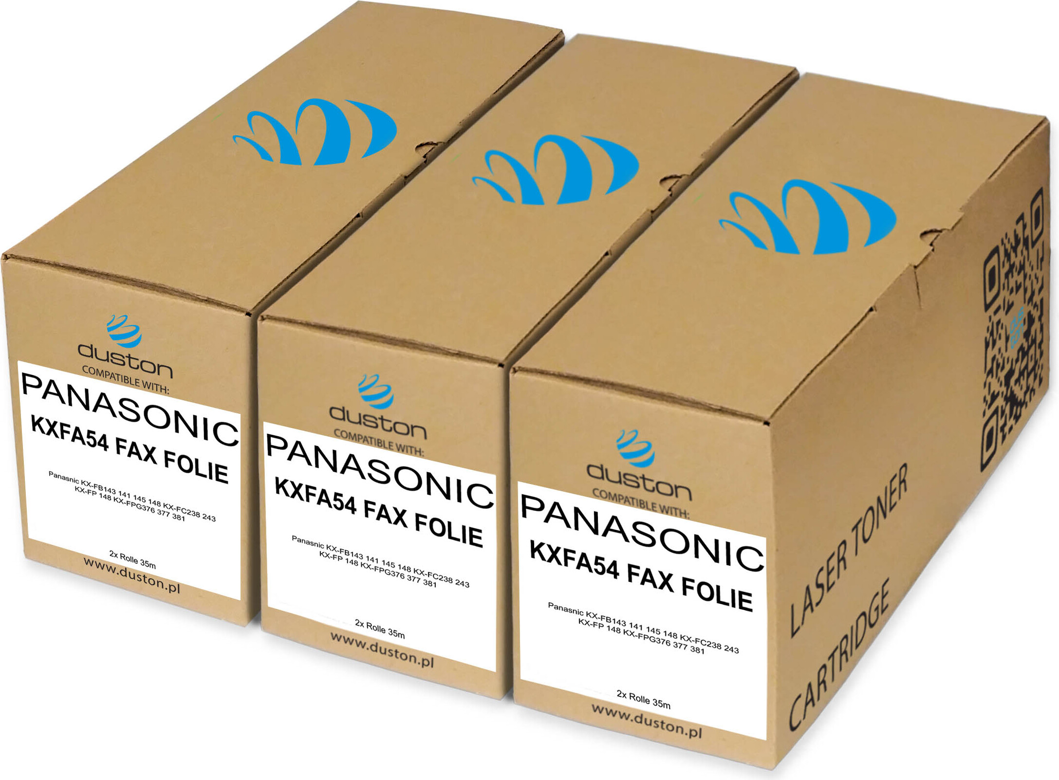 6x KXFA54X, KX-FA54X Duston Fax Folie kompatibel zu Panasnic KX-FB143 141 145 148 KX-FC238 243 KX-FP 148 KX-FPG376 377 381
