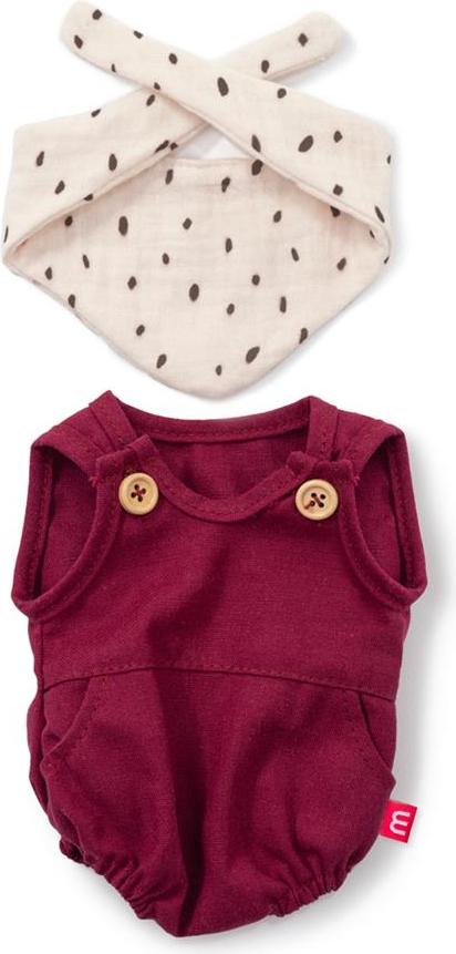 Miniland Puppenkleidung Body Junge 38cm bordeaux-creme 8231563