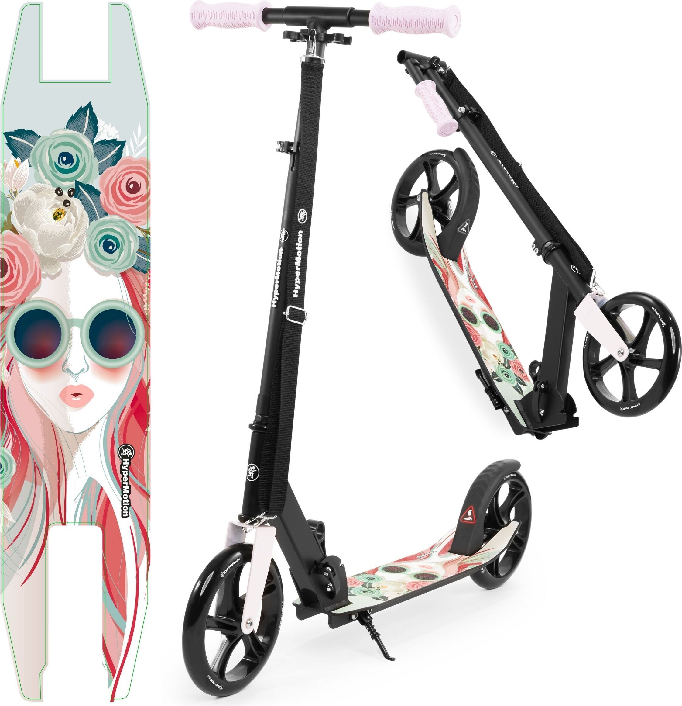 Faltbarer City-Scooter VIBE Pink HyperMotion – Belastbar bis 100 kg