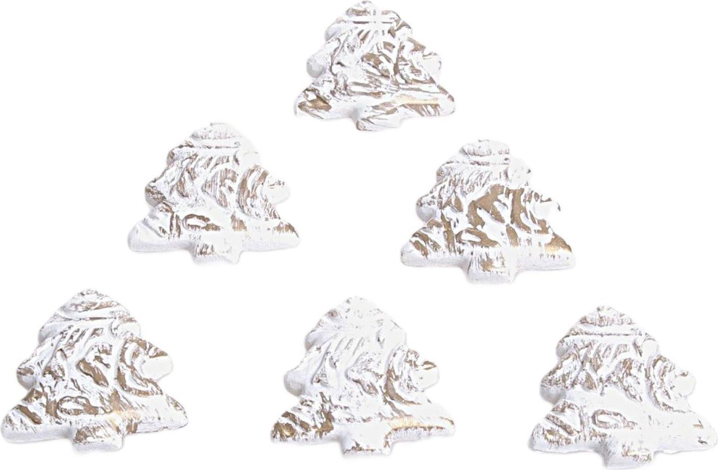 Deko AS Relieftanne - Streudeko - creme-gold - ca. 3 cm - 1 VE = 4 Beutel à12 Stück - 92032 02