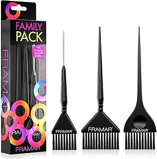FRAMAR Haarfärbepinsel Set - Haarfärbepinsel Friseur Bürste, Pinsel Haare Färben, Haarfärbeset, Haare Färben Zubehör, Haarfarbe Pinsel, Haarfarbe Strähnchen Set, Farbpinsel Haare Färben, Schwarz - 3PC