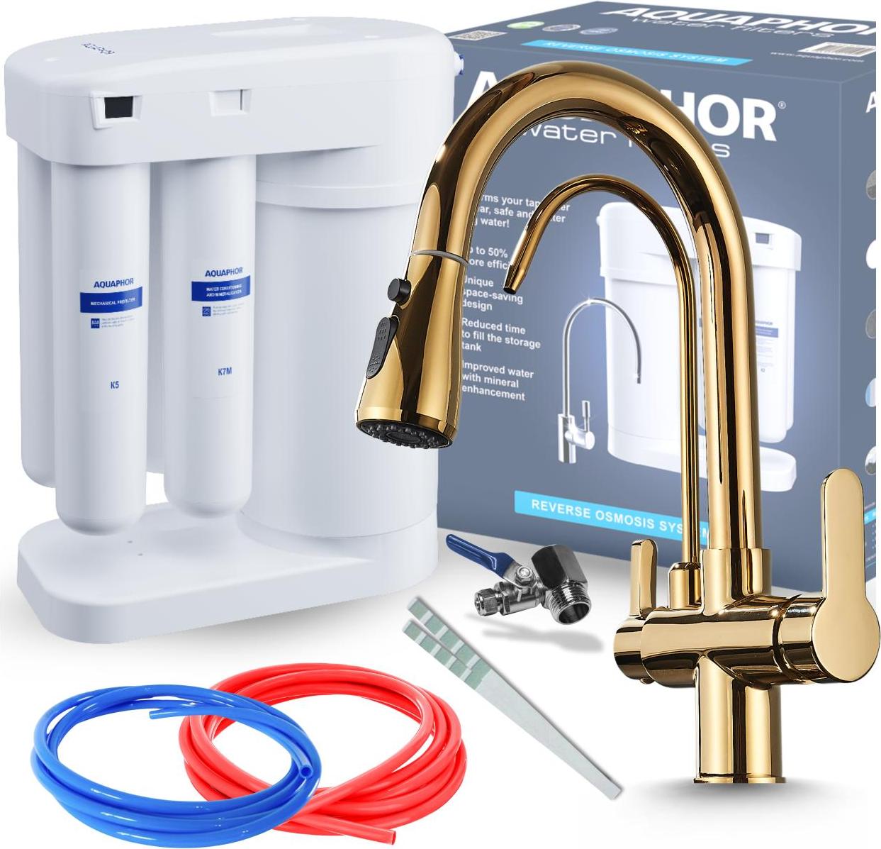 Wasserfilter Ro 3-Wege Küchenarmatur Messing Gold Image