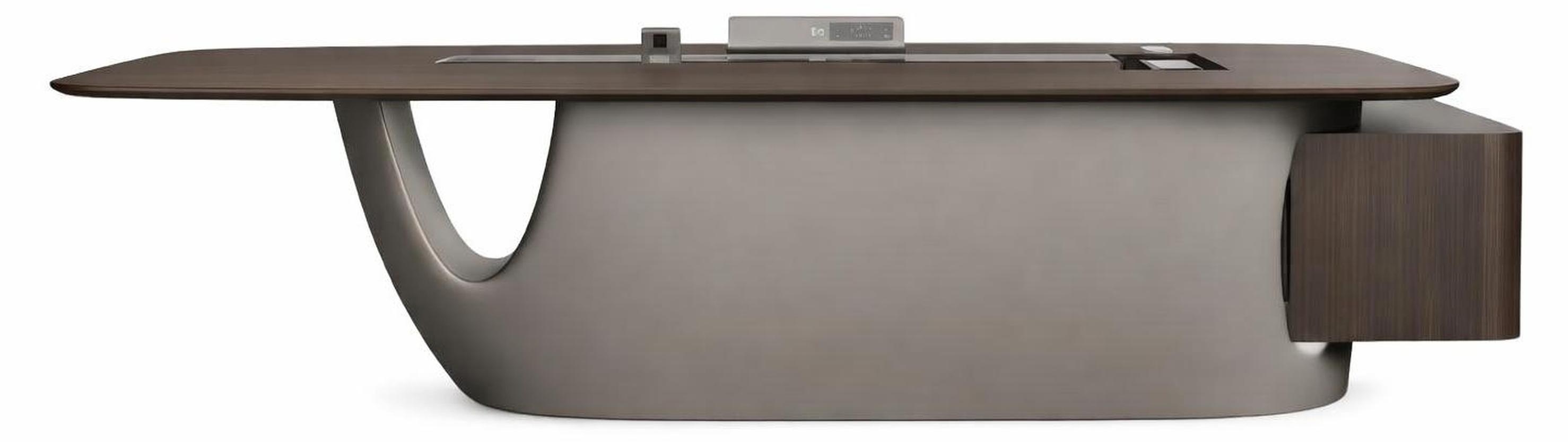 Xl Moebel Gmbh Moderne Chefschreibtisch mit geschwungenem Design und Stauraum