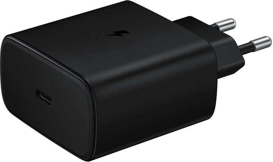 Originálny napájací adaptér Samsung EP-TA845 USB-C 45W Super Fast Charger Fast Charger + nabíjací kábel Nabíjací adaptér Galaxy S20 / S20 Plus / S20 Ultra / Note 10 Plus / Note 20 Ultra / A71 A51 A41 A42 A21s A51 A72 / S21 / S21 Plus / S21 Ultra Black