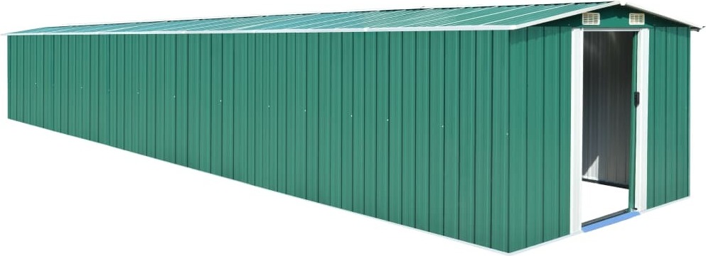 Záhradný domček zelený 257x779x181 cm Pozinkovaná oceľ