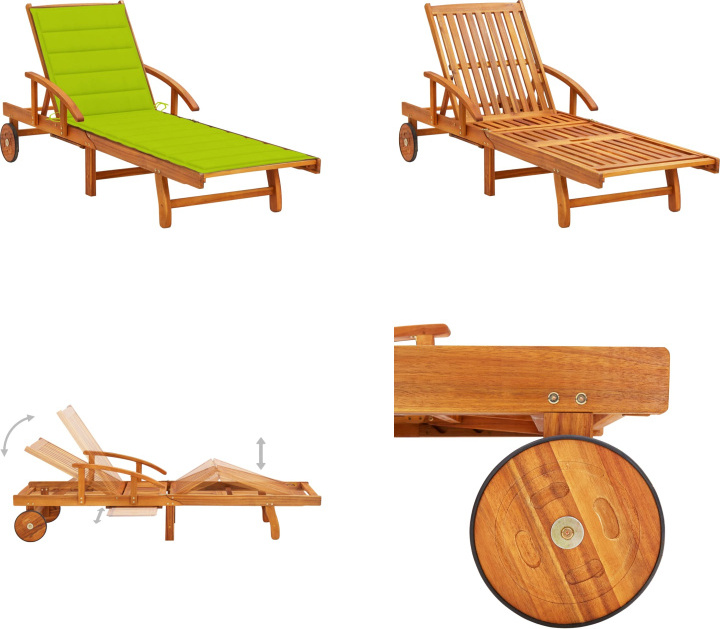 vidaXL Lehátko s opierkou Akáciové masívne drevo - Lehátko - Lehátka - Drevené ležadlo - Drevené ležadlá