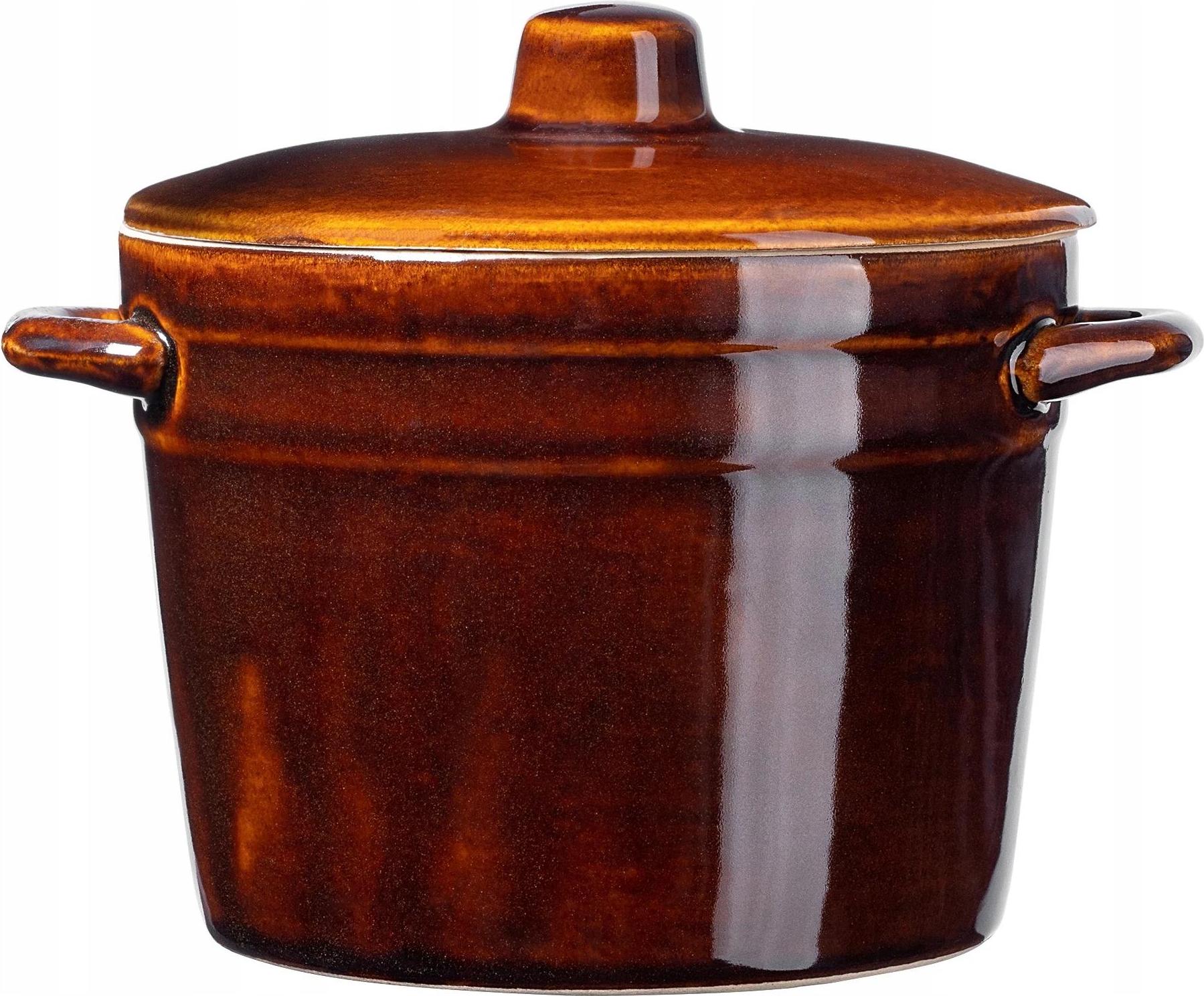 StarTech Steingut-Schmalztopf - Für Schmalz - 1,5 l - FCM- - Braun