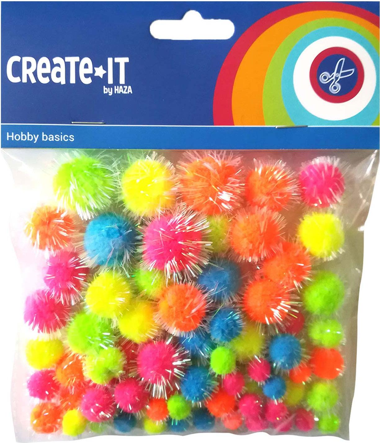 Haza Groep Bastelset Create it - Glitter Neon Mix 75 Stück 64795316