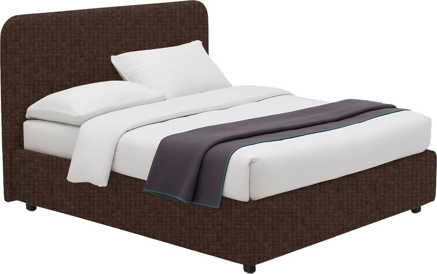 Dmora Bettgestell Halbtorrodero Braun, abnehmbar mit Stauraum