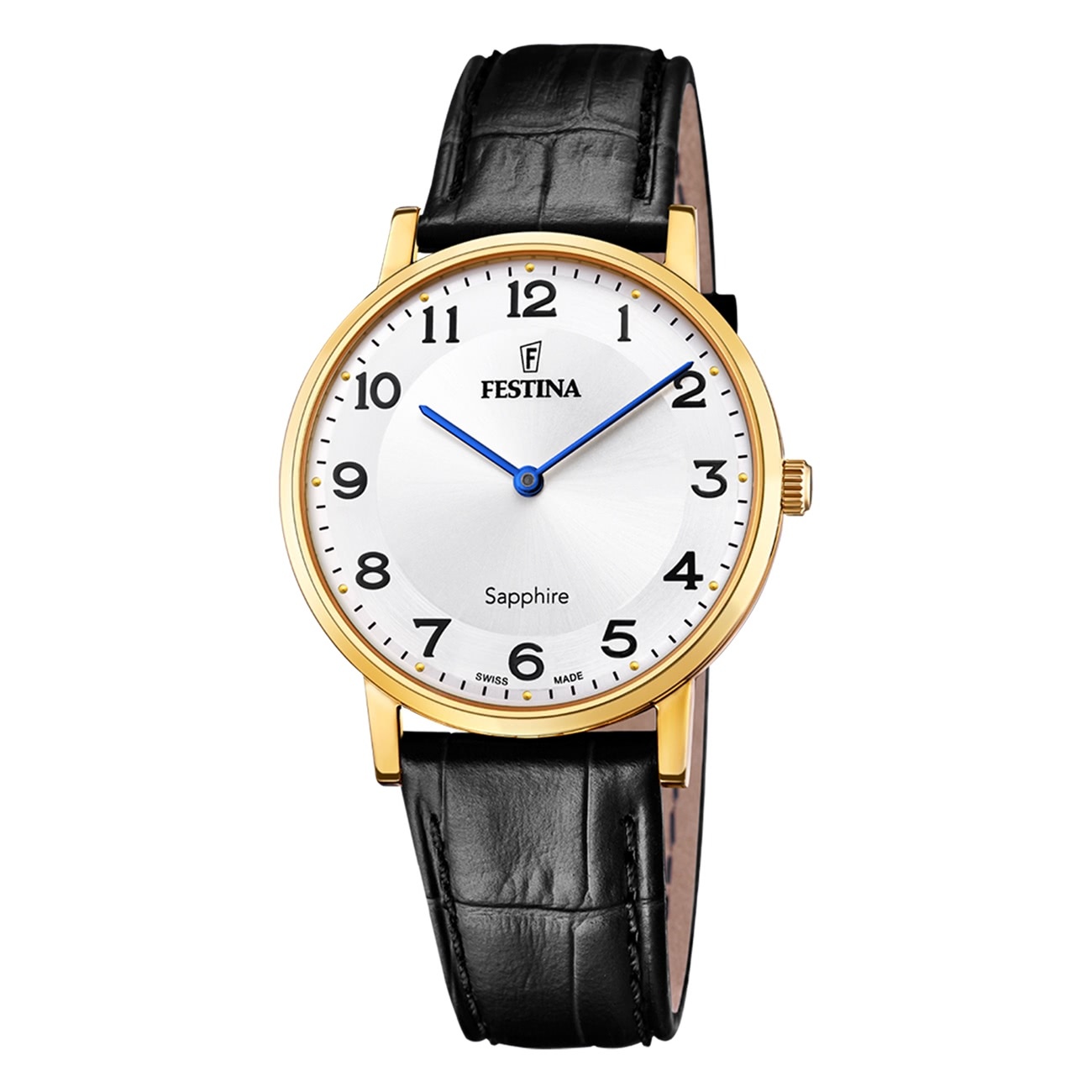 Festina pánske hodinky kožené čierne Festina Swiss made náramkové hodinky UF20016/5