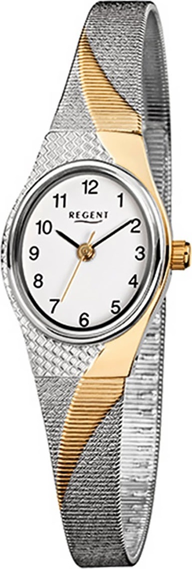Regent oceľové dámske hodinky F-623 quartz náramok strieborné zlato D2URF623