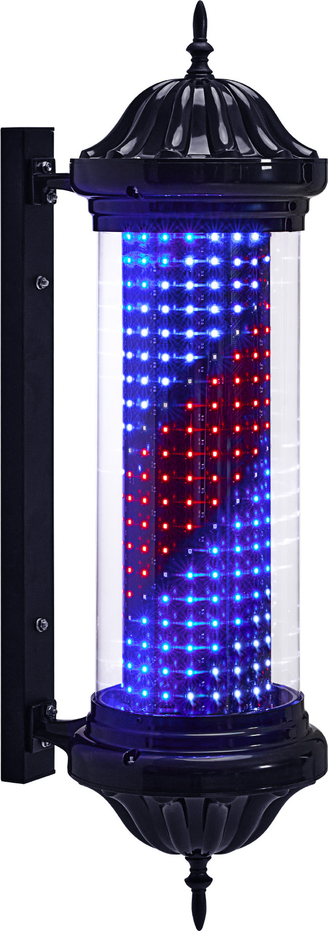 BarberPub Barbierstab,Stange mit LED Leucht, Außenwandlampe, Barbier Stange Licht, Rot Weiß Blau Salon Säule, L041BC 6154